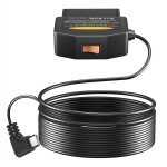 Cble d'alimentation obd2 obd pour camra de tableau bord, chargeur adaptateur vers usb type - c obdii, ...
