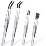 Ensemble de 4 pinces  piler avec embouts en caoutchouc pince recouverte pvc, pointe fine plate