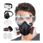 Masque respiratoire à gaz avec filtres, pour produits chimiques, vapeurs organiques, fumées de poussière, ... Masque respiratoire à gaz avec filtres, pour produits chimiques, vapeurs organiques, fumées de poussière, ...
