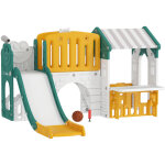 Toboggan 7 - en - 1 pour enfants, maison de jeux int�rieure avec panier de basket et tableau, structure ...