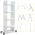 Todeco - chelle pliante, echelle multifonction, de 1, 25 � 4, 78 m, 6 en 1, en 131, taille d�ploy�e: ...