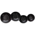 Tognana - plat apritif 4 compartiments 28x9x2, 5h cm en porcelaine noire