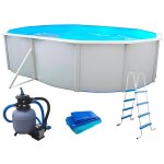 Toi - kit piscine hors - sol acier mallorca ovale 500x366x120cm filtre � sable
