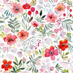 Toile cir�e au m�tre - largeur 140 cm - imprim� jolie fleur - blanc