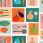 Toile cir�e au m�tre - largeur 140 cm - imprim� minestrone multico - orange