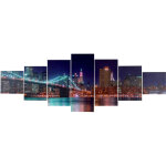 Toile de dcoration murale t375 xl, rproduction, chssis tableau en 7 parties 245x87cm, new york