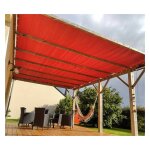 Toile d'ombrage pergola 4x3 m perméable avec ?illets à poser sur une structure couleur: terracotta Toile d'ombrage pergola 4x3 m perméable avec ?illets à poser sur une structure couleur: terracotta