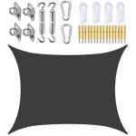Toile d'ombrage rectangulaire 200x200cm avec corde et accessoires, taux d'ombrage de 95%, pour jardin, ...