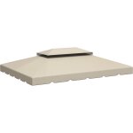 Toile de rechange pour pavillon, tonnelle, tente, toit, gazebo de jardin, en polyester, 4 x 3 m, beige ...