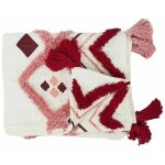 Jet de canap thnique avec pompons