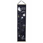 Toise  motifs 'my little hros' 146cm noir & blanc