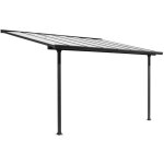 Habrita toit terrasse aluminium - gris anthracite - panneaux en polycarbonate anti - uv 6 mm