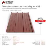 Bravo the smart solution - tle bac acier - toiture - couverture - plaque tr25 coloris rouge oxyde ral ...