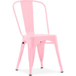Tolix style - chaise de salle  manger - design industriel - acier - nouvelle dition - stylix rose