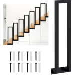 Tolletour 100cm forme en u noire fonte rev�tement par poudre rampe d'escalier main courante escalier ...