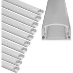 Tolletour 10x1m profil� aluminium led angle anodis� diffuseur laiteux pour ruban bande led couvercle ...