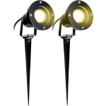 Tolletour lot de 2 projecteur de jardin spot led ext�rieur avec piquet, 6w �clairage ext�rieur ip65 blanc ...