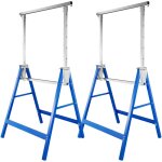 Tolletour - lot de 2 tr�teaux m�tal t�lescopiques h. 80 - 130cm charge maximale 200 kg bleu