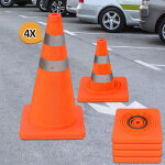 Tolletour lot de 4 c�nes de signalisation pliables 45 cm orange avec bandes r�fl�chissantes ? c�nes de ...