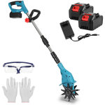 Tolletour motoculteur �lectrique motoculteur cultivateur b�cheuse pour jardin et potager, 550 w bleu ...