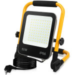 Tolletour projecteur de chantier led, projecteur ext�rieur ip66, angle 120�, projecteur led 50w avec ...