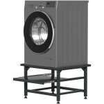 Tolletour socle pour machine � laver avec �tag�re supports pour machine � laver noir 63x54x42cm