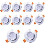 Tolletour spots encastrable led pour plafond orientables 3w 85mm pour plafond salon chambre bureau cuisine ...