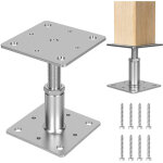Tolletour support de poteau r�glable, hauteur ajustable pour projets bois et jardin 90?150 mm argent ...