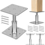 Tolletour support de poteau r�glable, hauteur ajustable pour projets bois et jardin 90?150 mm argent ...