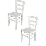 Tommychairs - set 2 chaises venezia pour cuisine, bar et salle manger, robuste structure en bois de ...