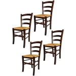 Tommychairs - set 4 chaises venezia pour cuisine, bar et salle manger, robuste structure en bois de ...