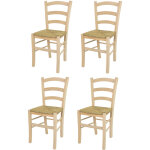 Tommychairs - set 4 chaises venice pour cuisine, bar et salle � manger, robuste structure en bois de ...