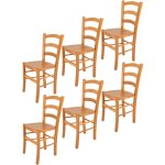 Tommychairs - set 6 chaises venice pour cuisine, bar et salle � manger, robuste structure en bois de ...