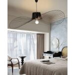 Lustre suspension noir 80 cm, lampe vintage suspension rtro led salon lustre for intrieur salon fibre ...