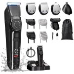 Tondeuse barbe homme professionnel? rasoir barbe homme electrique sans fil, �tanche ipx7, 4 t�tes, 90 ...