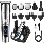 Tondeuse cheveux et barbe professionnelle homme sans fils, tondeuse cheveux rechargeable etanche avec ...