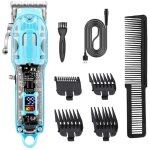 Tondeuse  cheveux professionnelle pour homme avec corps transparent, adapte aux cheveux, barbe, aisselles, ...