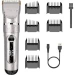 Tondeuse cheveux professionnelle ipx7 tondeuse � cheveux lcd de lame c�ramique avec peigne de r�glage ...