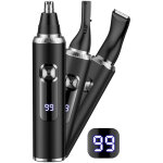 Tondeuse nez, 3 - en - 1 tondeuse nez oreilles homme, led batterie affichage rasoir pour sourcil, barbe ...