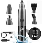 Tondeuse nez homme, 4 en 1 tondeuse nez oreilles homme femme ipx7, usb rechargeable pour affronter oreilles ...