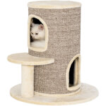 Tonneau � gratter tour � griffer pour chat 2 niveaux avec plate - forme parfait pour griffes & jeu 60 ...