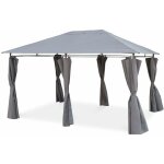Sweeek - tonnelle 3x4 m - divio - toile grise - pergola avec rideaux. tente de jardin. barnum. chapiteau. ...