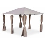 Tonnelle 3x4 m - divio - toile taupe - pergola avec rideaux. tente de jardin. barnum. chapiteau. rception ...