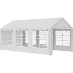Tonnelle de jardin 3x6m blanc - tente de r�ception avec 4 parois, 4 fen�tres par c�t� pour mariage, f�te ...