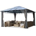 Toolport - tonnelle de jardin 4x4 m structure en aluminium toit polycarbonate épaisseur env. 8 mm pavillon ... Toolport - tonnelle de jardin 4x4 m structure en aluminium toit polycarbonate épaisseur env. 8 mm pavillon ...