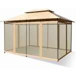 Costway - tonnelle de jardin pergola 3, 9 x 2, 9 x 2, 7 m moustiquaires amovibles 6 parois structure ...