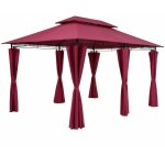 Tonnelle de jardin topas 3x4 m tente de rception avec toile hydrofuge pavillon pergola mobilier extrieur ...