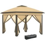 Tonnelle pliante 3x3m avec moustiquaires amovibles - tente de jardin pop - up double toit et sac de transport ...