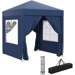 Tonnelle pliante de jardin 2x2m, chapiteau r�sistant � l'eau avec parois lat�rales, fen�tres et sac de ...
