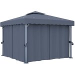 Vidaxl - tonnelle avec rideau 3x3 m anthracite aluminium Vidaxl - tonnelle avec rideau 3x3 m anthracite aluminium